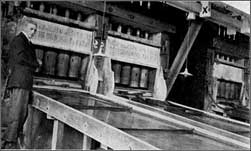 Mill exterior and stamps